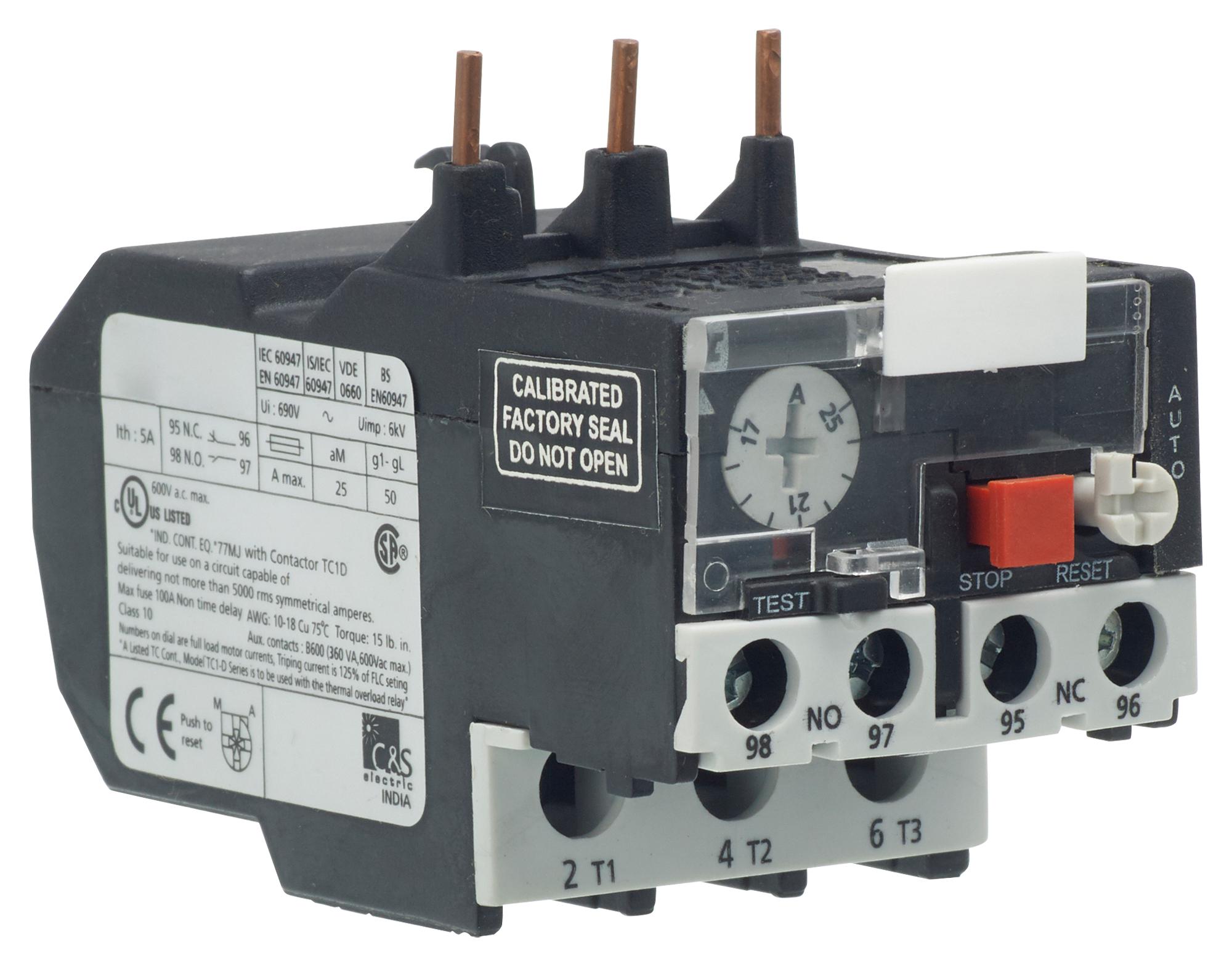 MCTR2-D09307 THERMAL OVERLOAD RELAY, 1.6-2.5A MULTICOMP