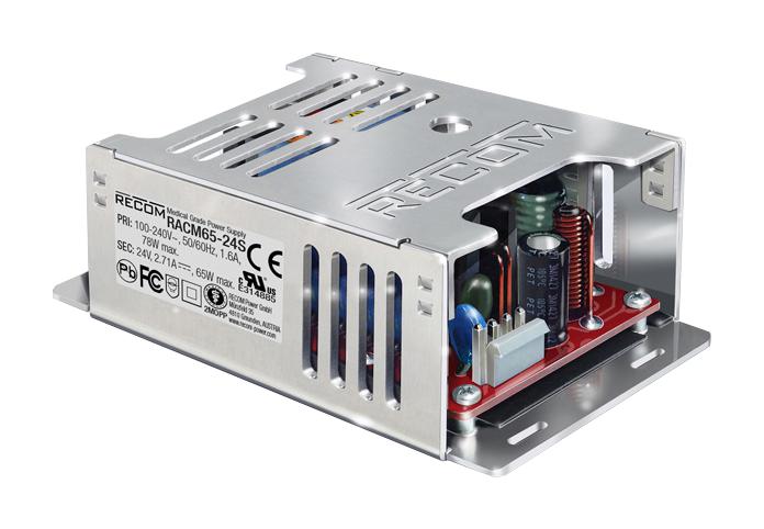 RACM65-12S POWER SUPPLY, AC-DC, 12V, 5.42A RECOM POWER