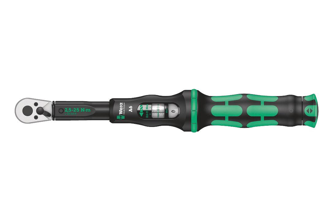 CLICK-TORQUE A 6 TORQUE WRENCH W/REV. RATCHET, 1/4" HEX. WERA