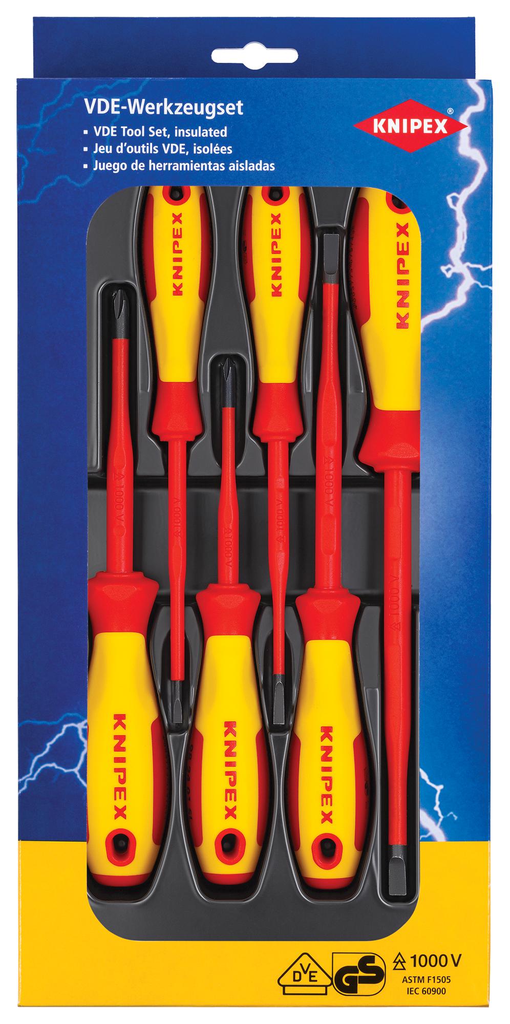00 20 12 V02 SCREWDRIVER SET, 6PC KNIPEX