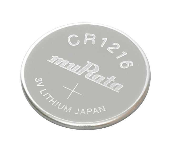 CR1216 BATTERY, NON RECHARGEABLE, 3V, 30MAH MURATA