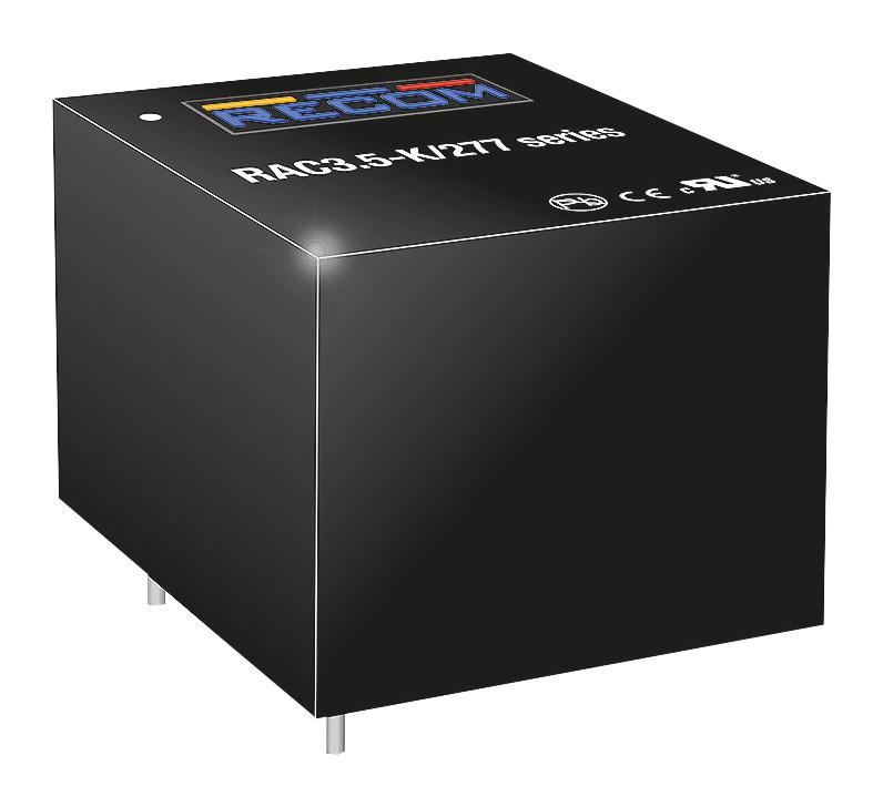 RAC3.5-12SK/277 POWER SUPPLY, AC-DC, 12V, 0.291A RECOM POWER