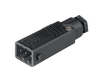 STAS 3 N SCHWARZ/BLACK POWER CONN, PLUG, 3+PE, SCREW, CABLE HIRSCHMANN