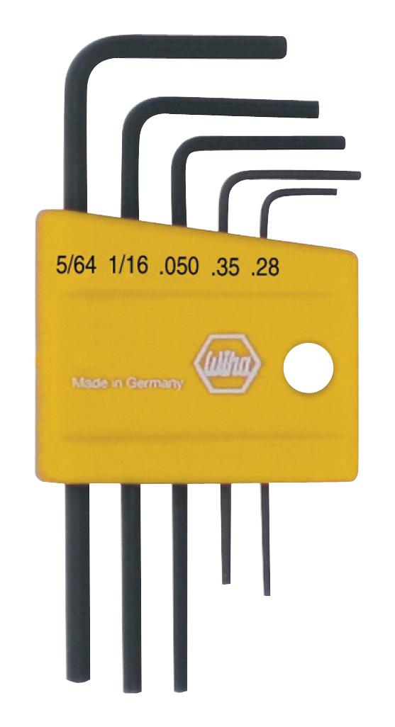 35393. MINI HEX INCH L-KEY SET, 5PC WIHA