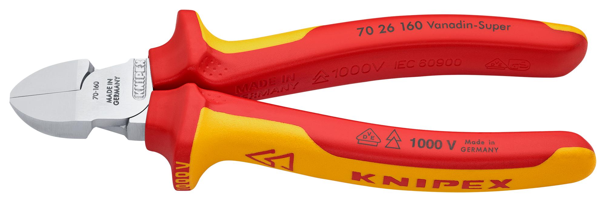 70 26 160 DIAGONAL CUTTER, 4MM, 160MM KNIPEX