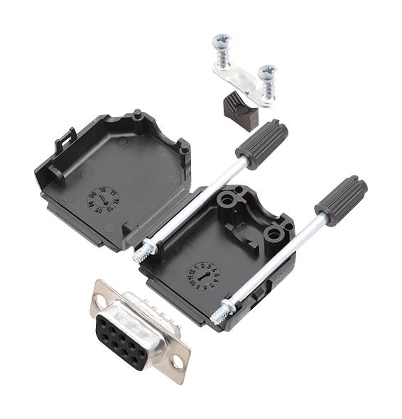 L17DPPK09-BK+L77SDE09S D SUB CONNECTOR, RCPT, 9POS, SOLDER AMPHENOL ICC