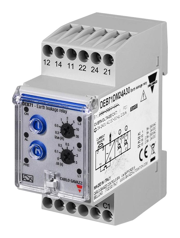 DEB71DM24A5 CURRENT SENSE RELAY, SPDT, 5A, 250VAC CARLO GAVAZZI
