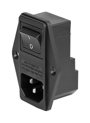 4304.6058 POWER ENTRY CONN, PLUG, 10A, PANEL SCHURTER