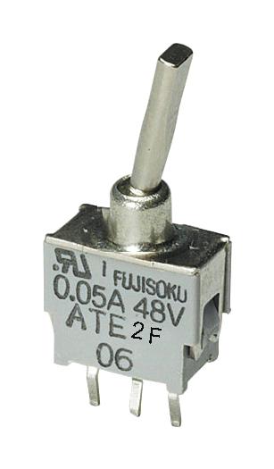 ATE1E-2F3-10-Z TOGGLE SW, SPDT, 0.05A, 60V, TH NIDEC COPAL ELECTRONICS