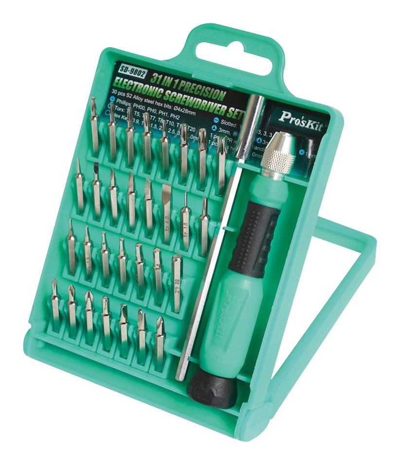 SD-9802 HEX BIT SET W/HOLDER, 31PC PROSKIT INDUSTRIES
