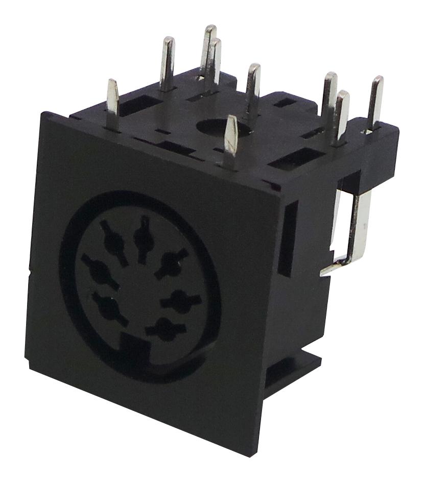 671-0701 DIN AUDIO/VIDEO CONN, JACK, 7POS, PCB DELTRON COMPONENTS