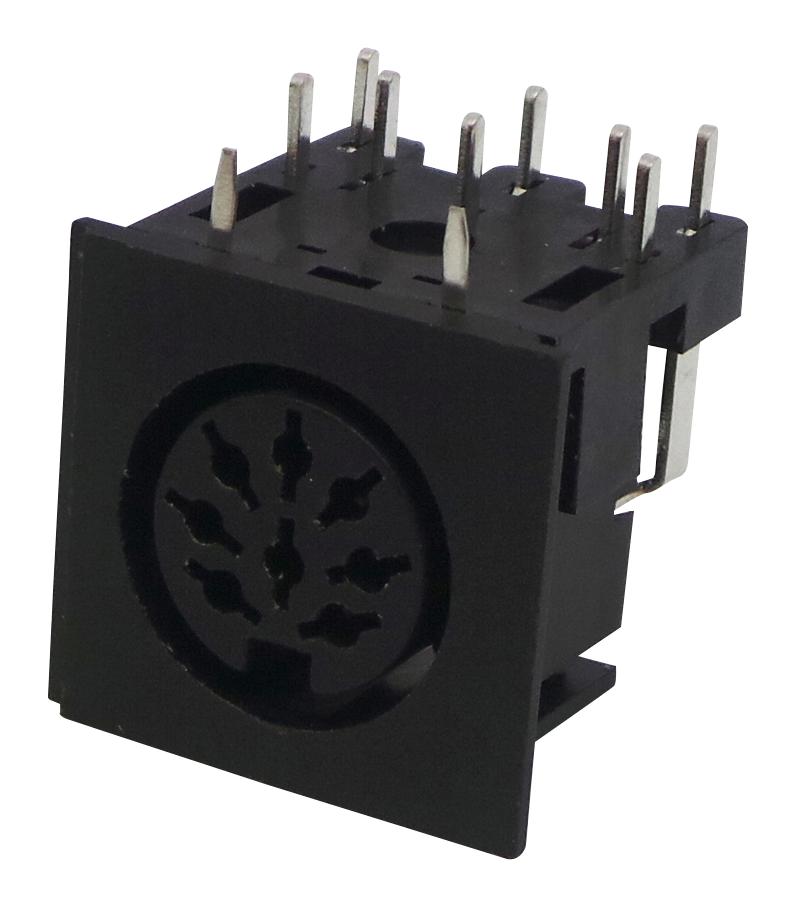671-0801 DIN AUDIO/VIDEO CONN, JACK, 8POS, PCB DELTRON COMPONENTS