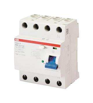 F204B-63/0.5 RCCB, 4P, 63A, 230VAC, DIN RAIL ABB