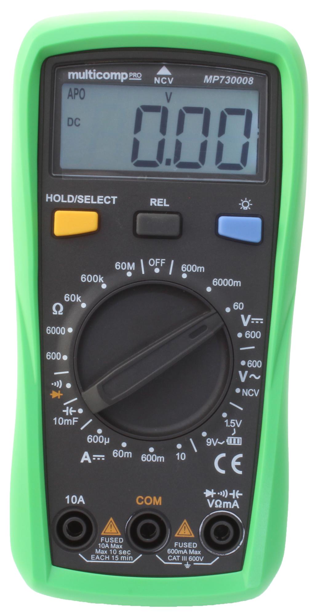 MP730008 DMM, MANUAL, 10A, 600V, 6000 COUNT MULTICOMP PRO