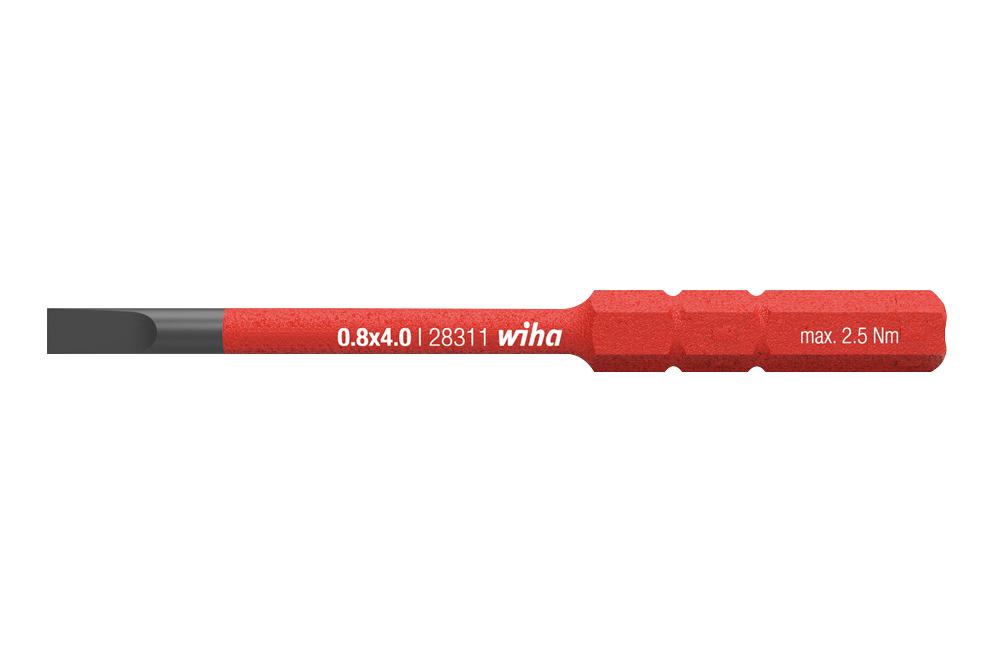 34578 SLOTTED BIT, 2.5MM, 75MM WIHA