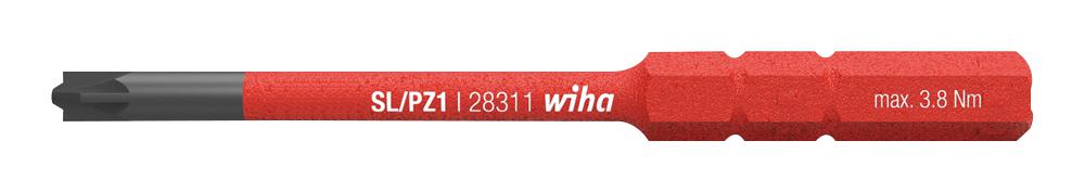 34589 POZIDRIVE/SLOTTED BIT, SL/PZ1, 75MM WIHA