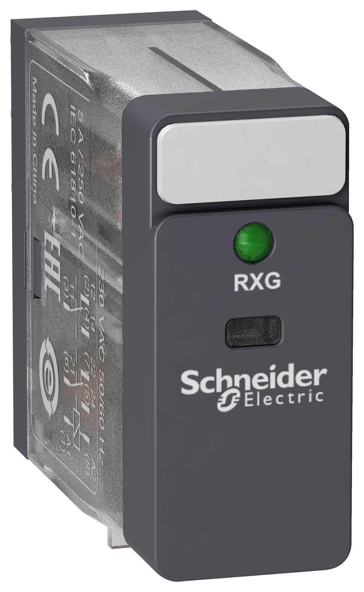 RXG23M7 POWER RELAY, DPDT, 5A, 250VAC SCHNEIDER ELECTRIC