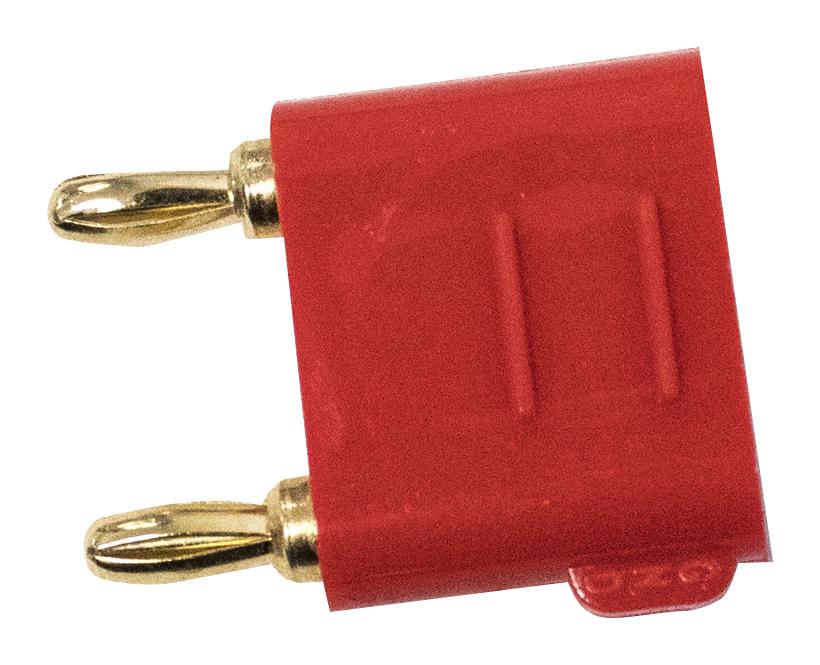 BU-P2035-2. CONN, BANANA, PLUG, 5A, SCREW, RED MUELLER ELECTRIC
