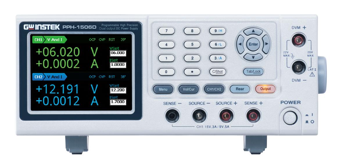 PPH-1506D POWER SUPPLY, BENCH, PROG, 2CH, 5A, 9V GW INSTEK