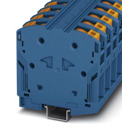 PTPOWER 50 BU DINRAIL TERMINAL BLOCK, 2WAY, 00AWG, BLU PHOENIX CONTACT