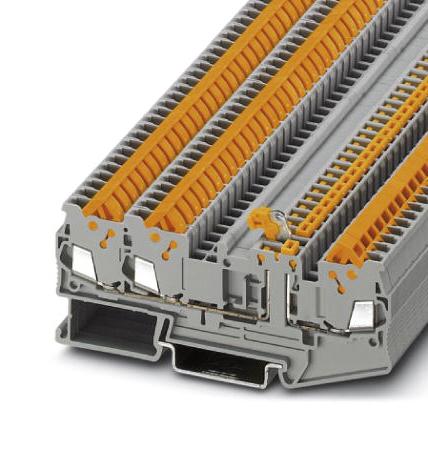 QTC 1,5-TWIN-MT DINRAIL TERMINAL BLOCK, 3WAY, 16AWG, GRY PHOENIX CONTACT