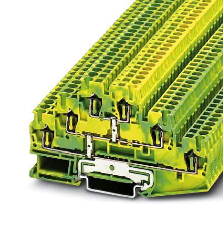 ST 2,5-3PE DINRAIL TERMINAL BLOCK, 6WAY, 12AWG PHOENIX CONTACT