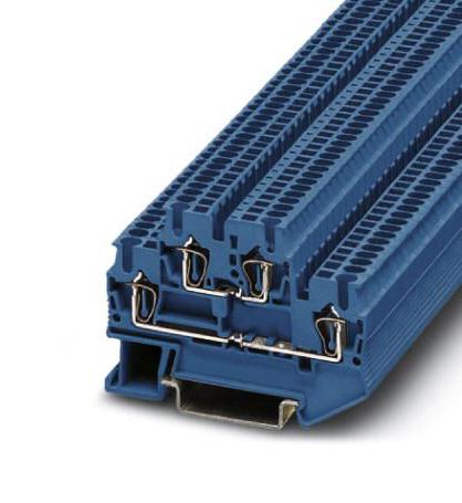 STTB 1,5 BU DINRAIL TERMINAL BLOCK, 4WAY, 16AWG, BLU PHOENIX CONTACT
