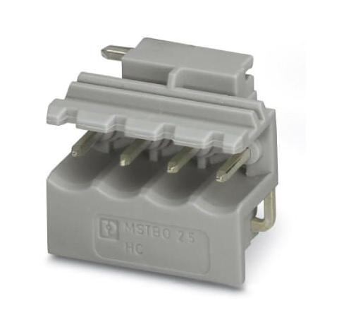 MSTBO 2,5/ 4-G1L GY TERMINAL BLOCK, HEADER, R/A, 4POS, TH PHOENIX CONTACT