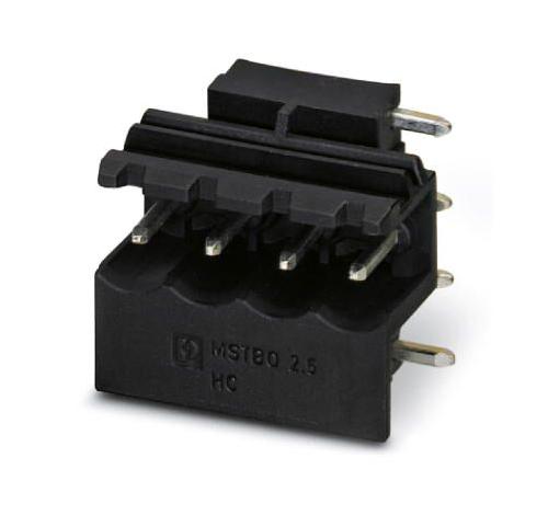 MSTBO 2,5/ 4-G1R BK TERMINAL BLOCK, HEADER, R/A, 4POS, TH PHOENIX CONTACT