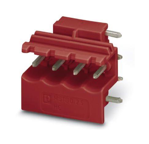 MSTBO 2,5/ 4-G1R RD TERMINAL BLOCK, HEADER, R/A, 4POS, TH PHOENIX CONTACT