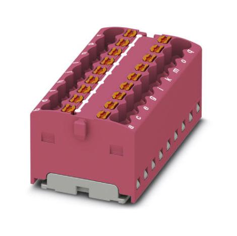 PTFIX 18X1,5-G PK TB, DISTRIBUTION BLOCK, 18P, 14AWG, PINK PHOENIX CONTACT