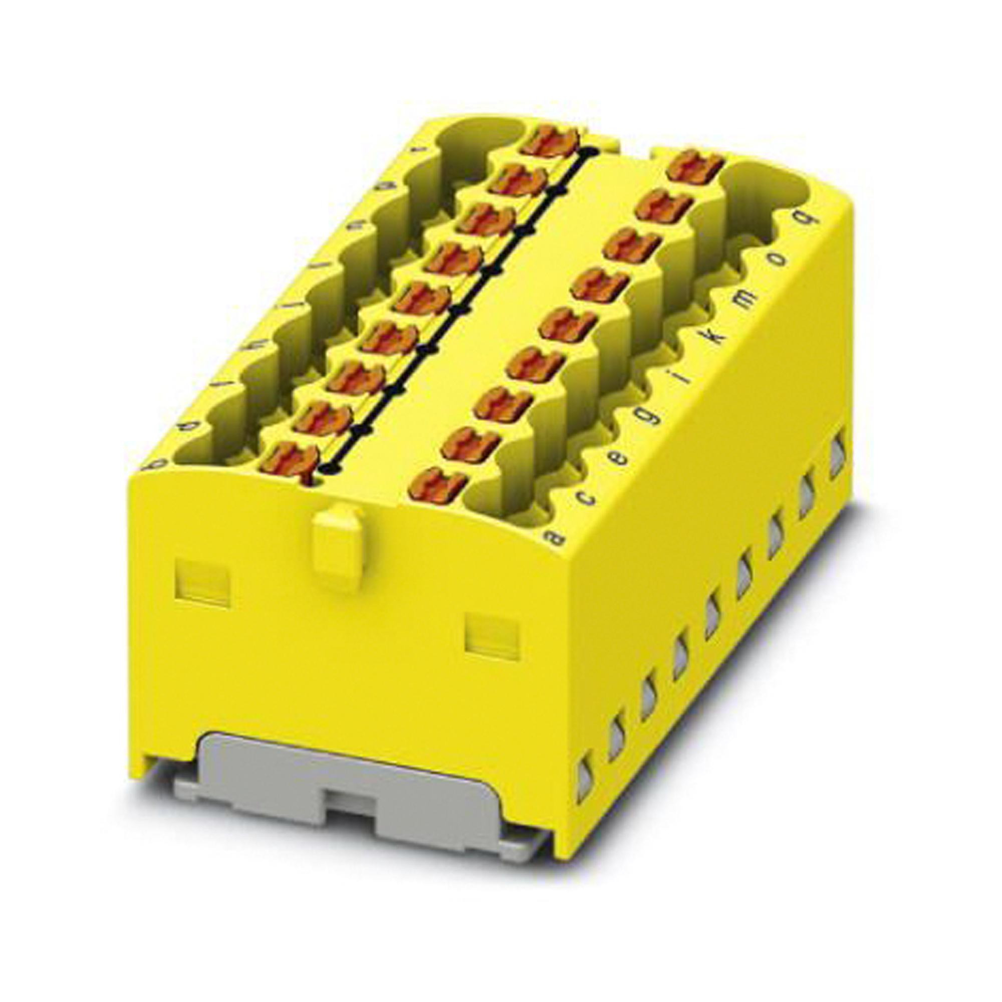 PTFIX 18X1,5-G YE TB, DISTRIBUTION BLOCK, 18P, 14AWG, YEL PHOENIX CONTACT