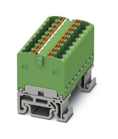 PTFIX 18X1,5-NS15A GN TB, DISTRIBUTION BLOCK, 18P, 14AWG, GRN PHOENIX CONTACT