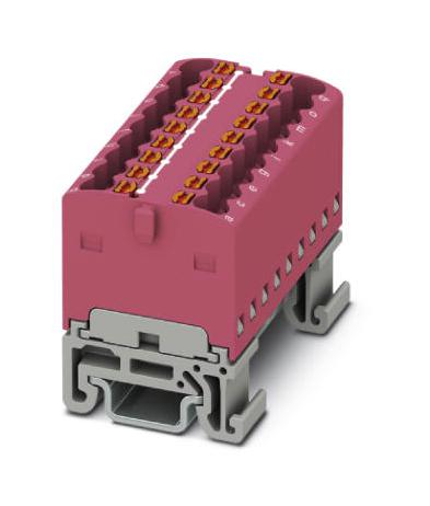 PTFIX 18X1,5-NS15A PK TB, DISTRIBUTION BLOCK, 18P, 14AWG, PINK PHOENIX CONTACT