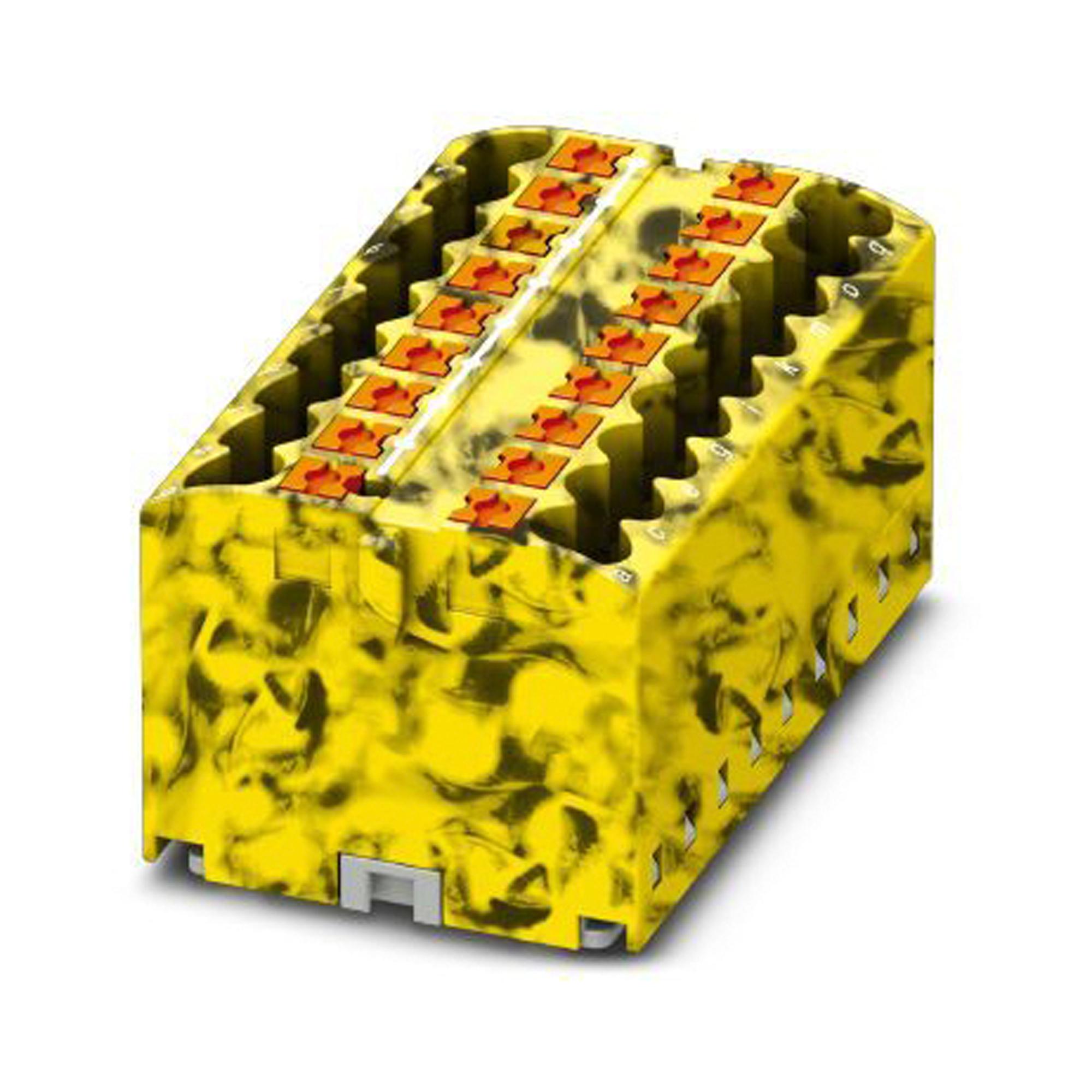 PTFIX 18X2,5-FE-G TB, DISTRIBUTION BK, 18P, 12AWG, YEL/BLK PHOENIX CONTACT