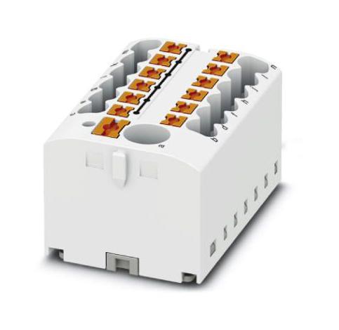 PTFIX 6/12X2,5-G WH TB, POWER DISTRIBUTION, 13P, 12AWG, WHT PHOENIX CONTACT