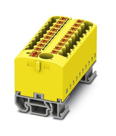 PTFIX 6/18X2,5-NS15A YE TB, POWER DISTRIBUTION, 19P, 12AWG, YEL PHOENIX CONTACT