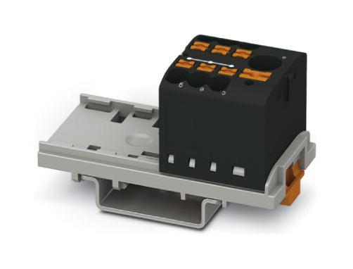 PTFIX 6/6X2,5-NS35 BK TB, POWER DISTRIBUTION, 7P, 12AWG, BLK PHOENIX CONTACT