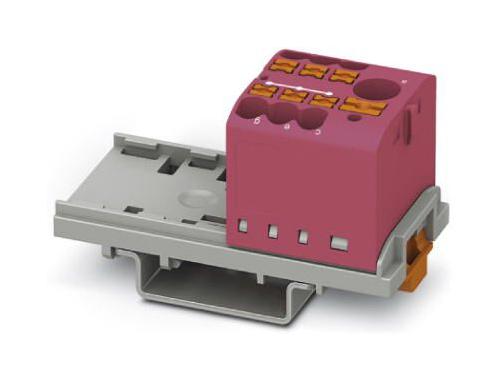 PTFIX 6/6X2,5-NS35 PK TB, POWER DISTRIBUTION, 7P, 12AWG, PINK PHOENIX CONTACT