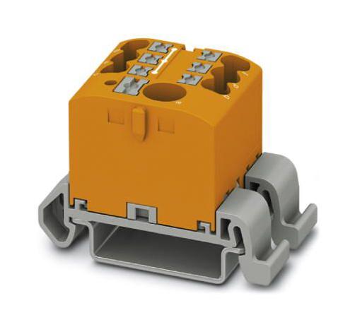 PTFIX 6/6X2,5-NS35A OG TB, POWER DISTRIBUTION, 7P, 12AWG, ORG PHOENIX CONTACT
