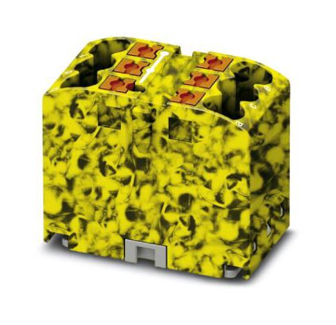 PTFIX 6X2,5-FE TB, POWER DISTRIBUTION, 6P, 12AWG, B/Y PHOENIX CONTACT