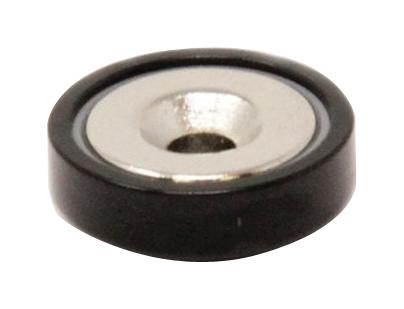E1101/NEO/BLK/F POT MAGNET, 20MM X 7.2MM, NEODYMIUM, BLK ECLIPSE MAGNETICS