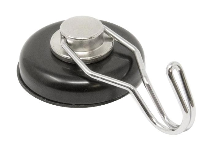 E1060/NEO/BLK/F POT MAGNET W/HOOK, 38X12.5MM, NEODYMIUM ECLIPSE MAGNETICS