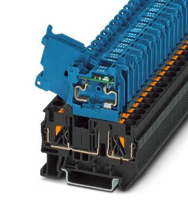 PT 4-HESILED 24 (5X20) BU/BK FUSE MODULAR TB, 2WAY, 10AWG, BLACK/BLUE PHOENIX CONTACT