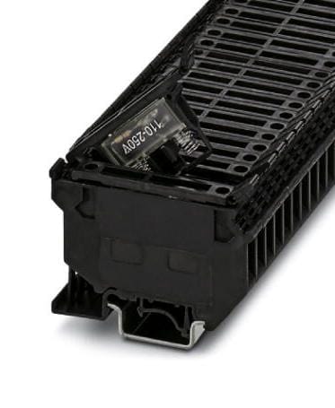 UK  5-HESILA 250 FUSE MODULAR TB, 2WAY, 12AWG, BLACK PHOENIX CONTACT