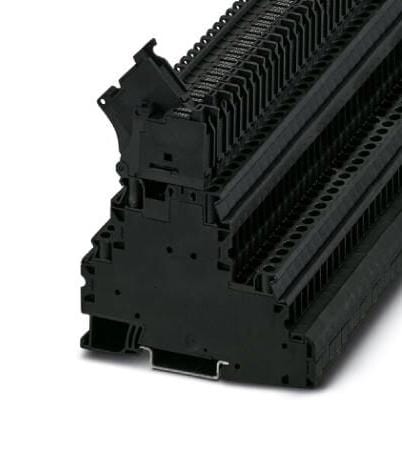 UT 4-L/HESILA 250 (5X20) FUSE MODULAR TB, 4WAY, 10AWG, BLACK PHOENIX CONTACT