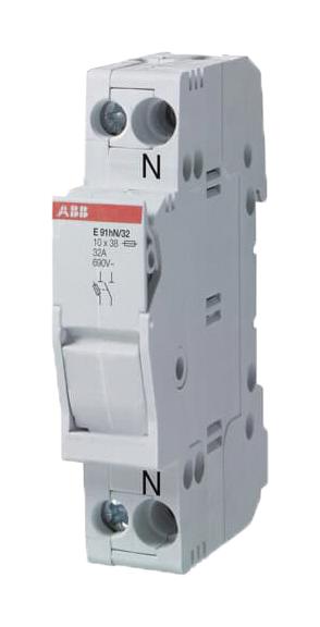 E91N/125 DIN RAIL FUSE HOLDER, 1P+N, 125A, 600V ABB