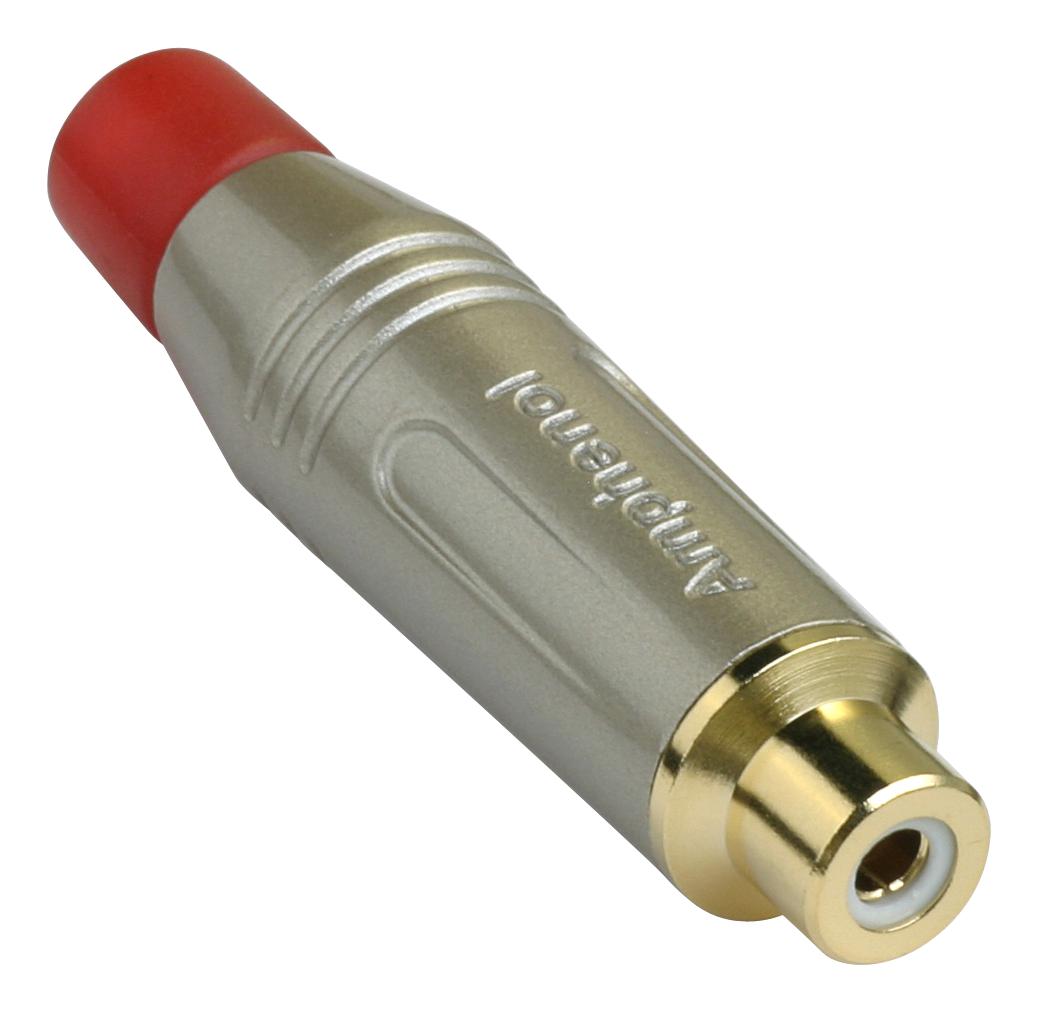 ACJR-SRD RCA CONNECTOR, JACK, 2POS, SATIN/RED AMPHENOL SINE/TUCHEL