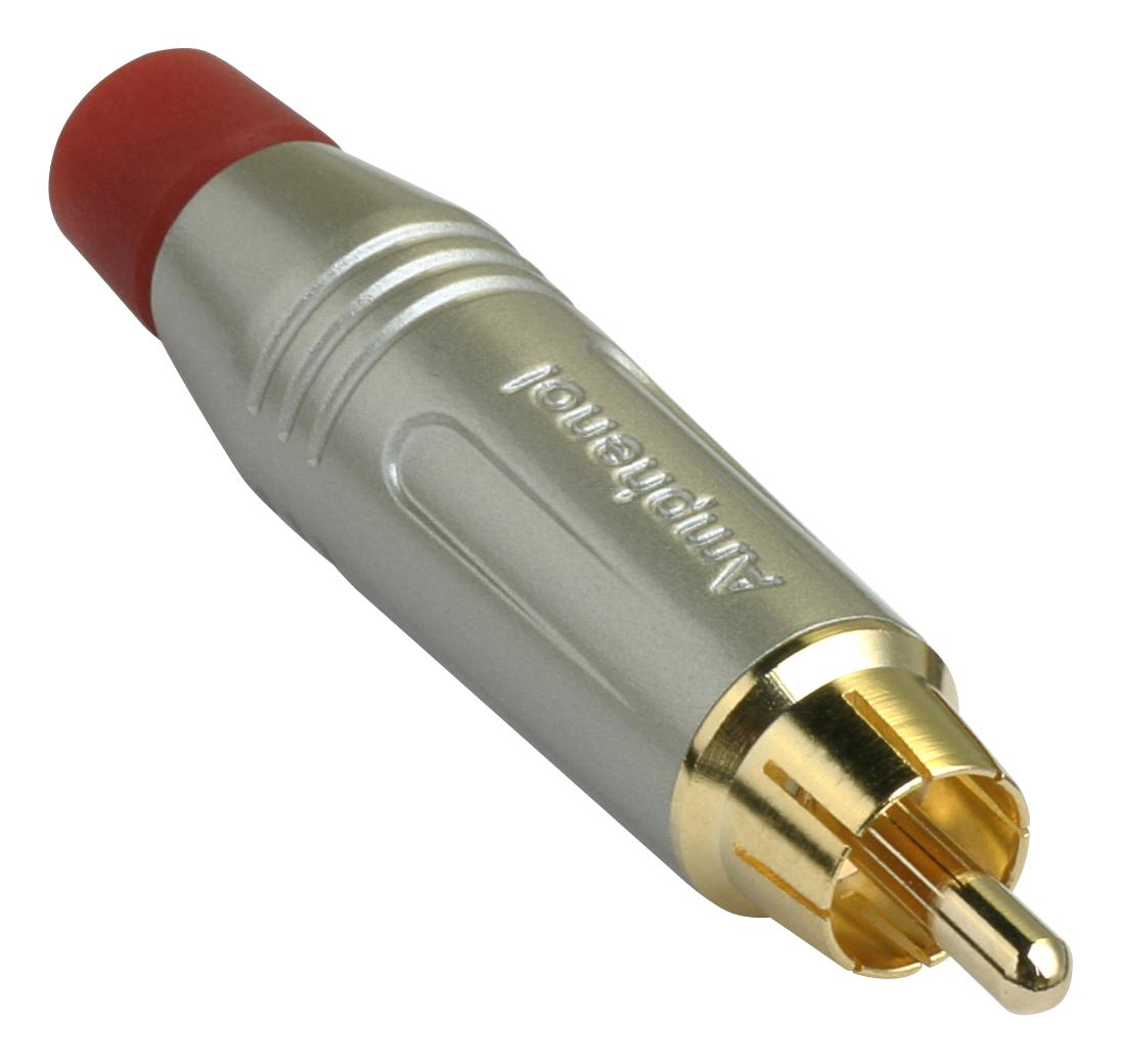 ACPR-SRD RCA CONNECTOR, PLUG, 2POS, SATIN/RED AMPHENOL SINE/TUCHEL