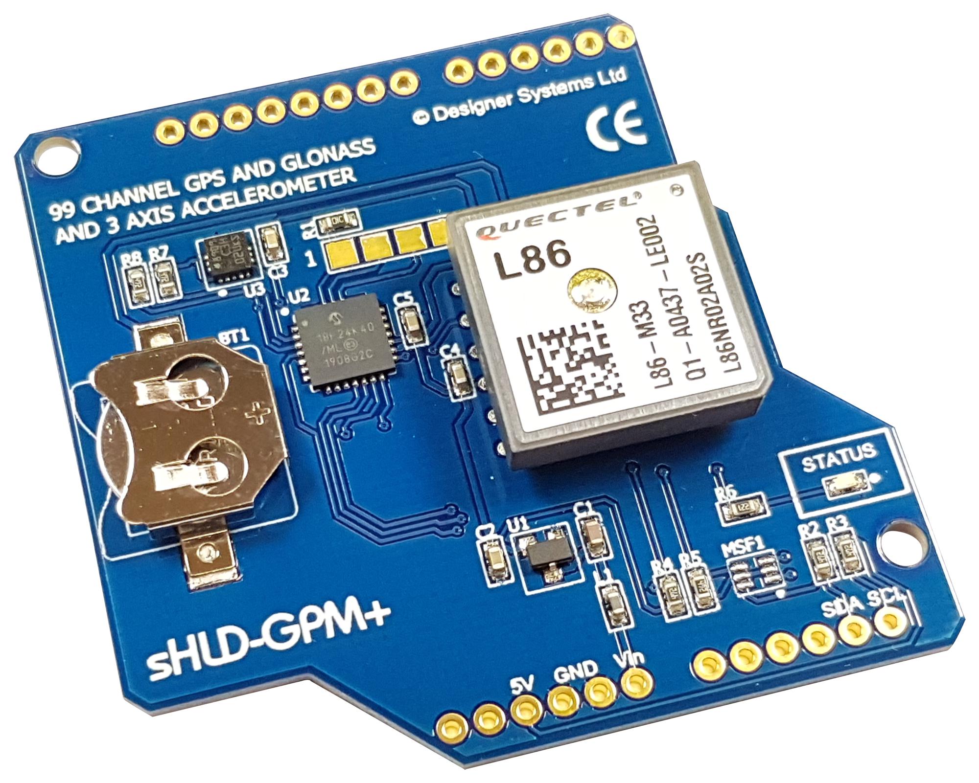 SHLD-GPM+ GPM/GNSS SHIELD, ARDUINO & RASPBERRY-PI DESIGNER SYSTEMS